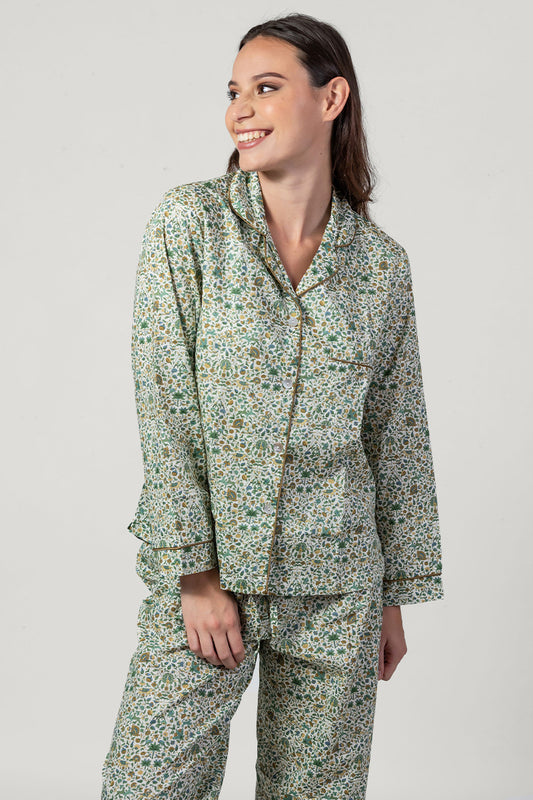 Amara Green Long Pyjama Set