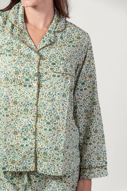 Amara Green Long Pyjama Set