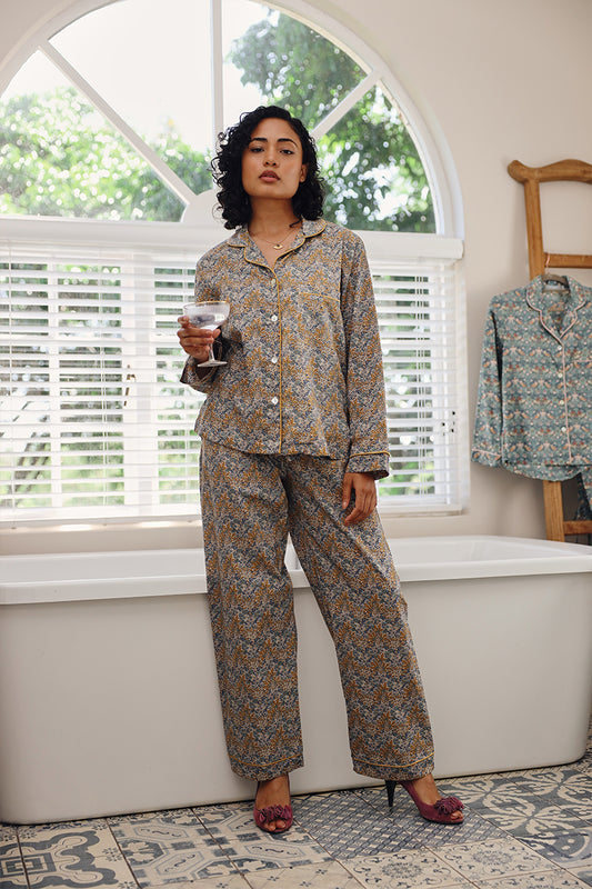 Nocturne Leaf Long Pyjama Set