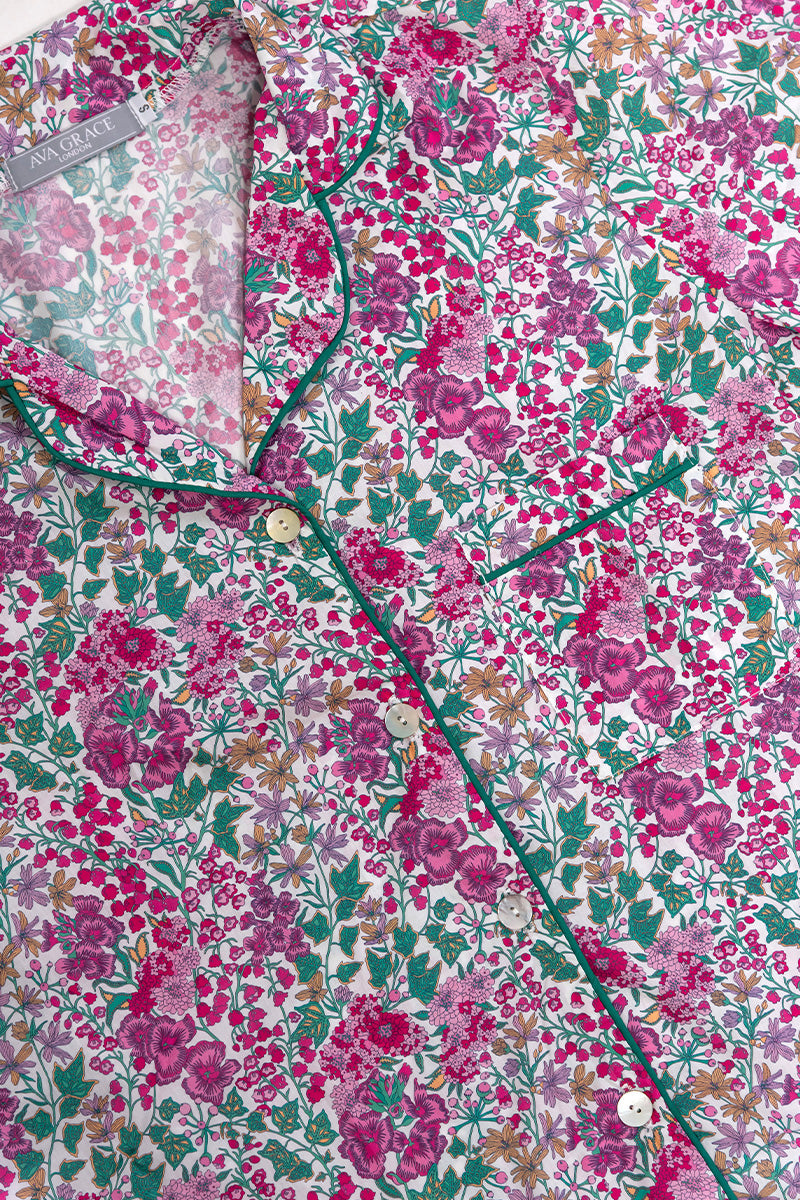 Flora Trail Pink & Green Short Pyjama Set