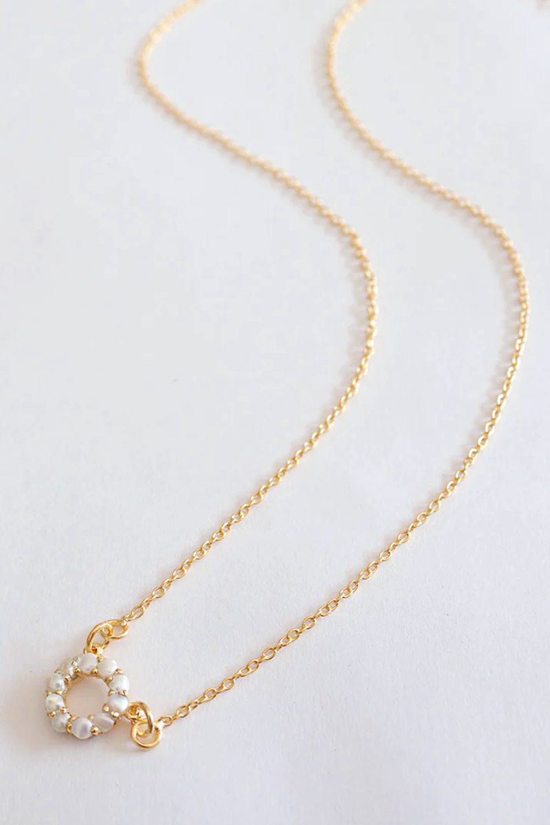 18k Gold Vermeil Pearl Scallop Necklace