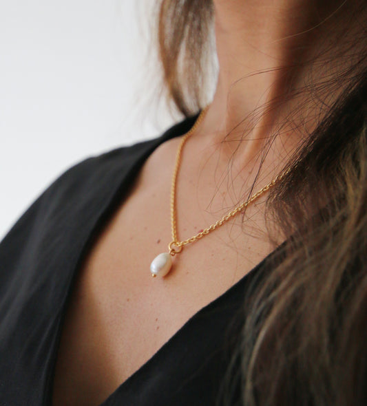 18k Gold Vermeil Pearl Necklace