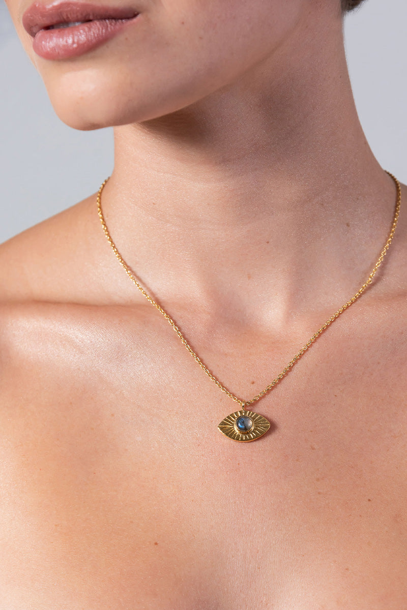 18k Gold Vermeil Eye Necklace
