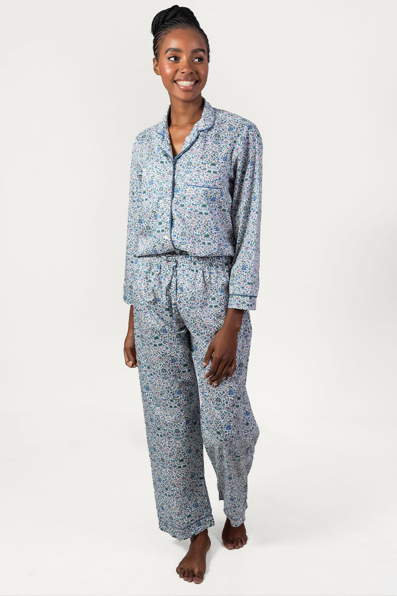 Amara Blue Long Pyjama Set