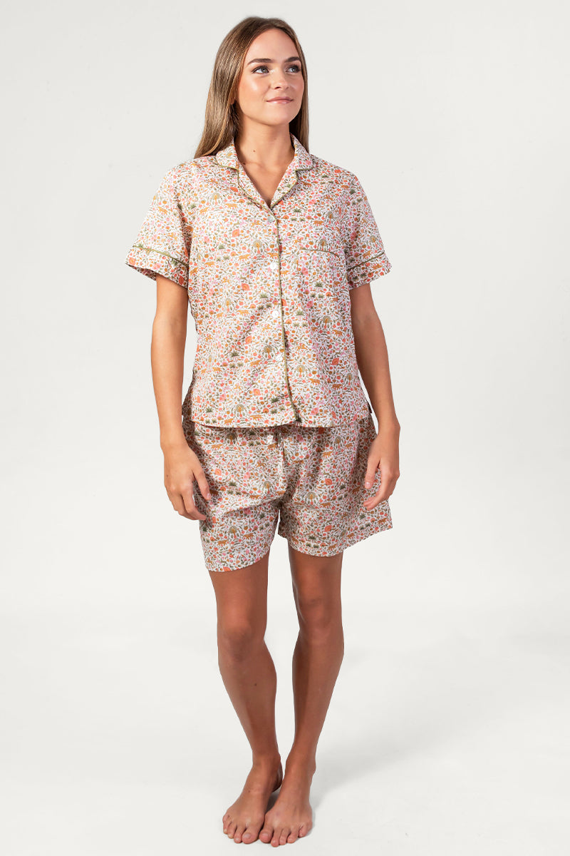 Amara Pink & White Short Pyjama Set