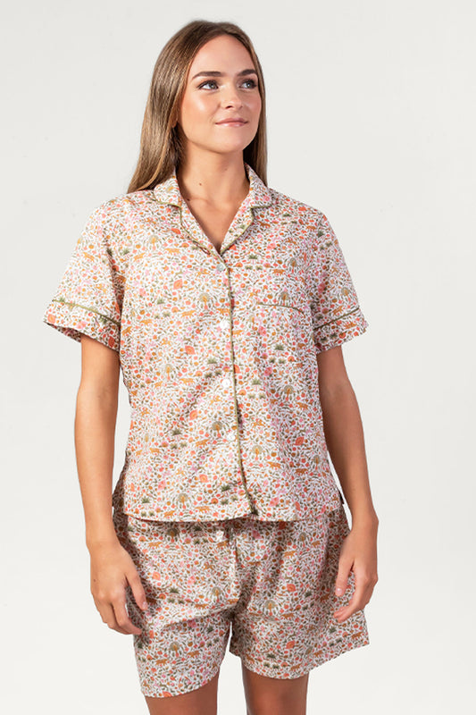 Amara Pink & White Short Pyjama Set