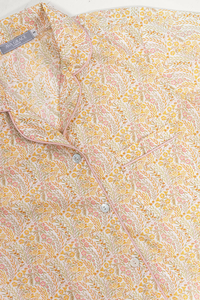Garden Dreams Yellow & Pink Short Pyjama Set