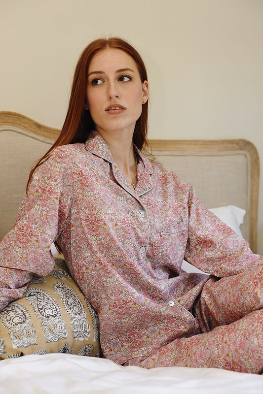Paloma Bird Pink Long Pyjama Set