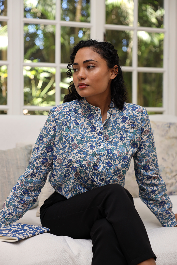 The Sunday Shirt Blue Daisy