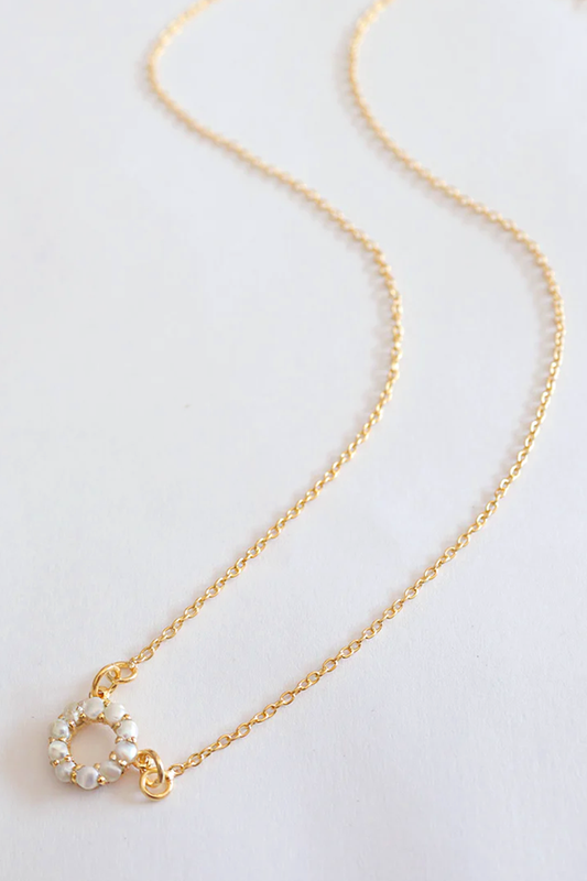 18k Gold Vermeil Pearl Scallop Necklace