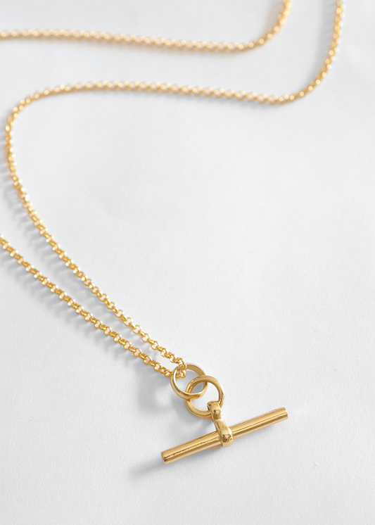 18ct Gold Vermeil T-Bar Necklace (Pre-order)