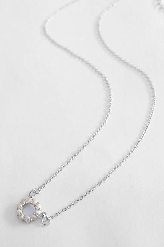 925 Sterling Silver Pearl Scallop Necklace